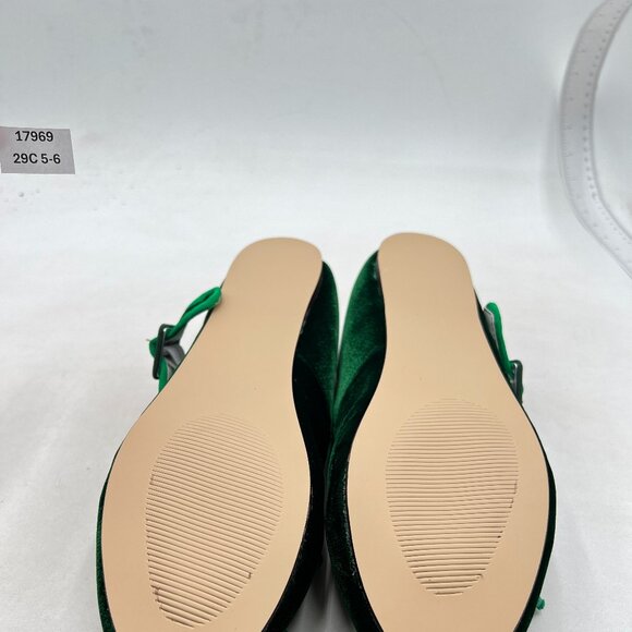 miss left Women Bowknot Ankle Strap Mary Jane Classic Closed Round Toe Green - Picture 7 of 8